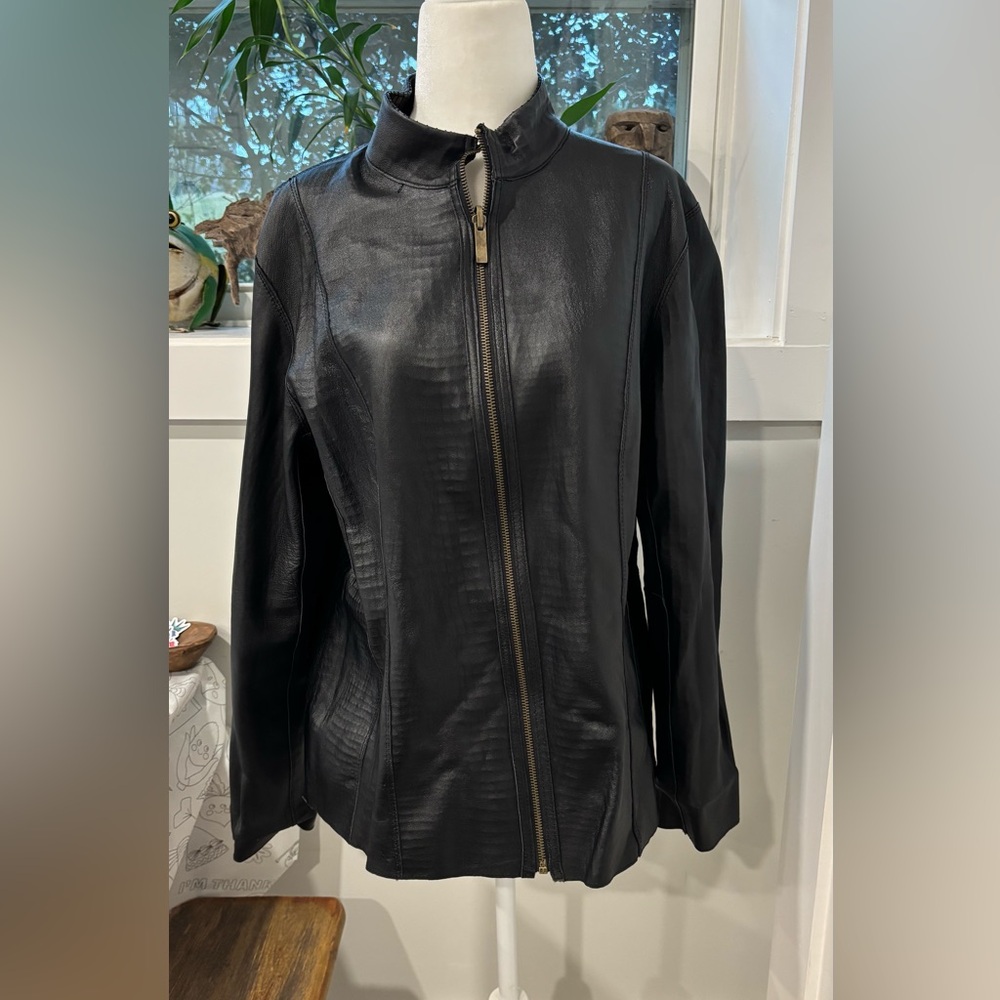 Chico's Black Leather Jacket